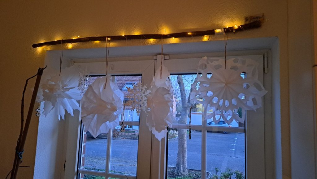 Papierblumen Weihnachten