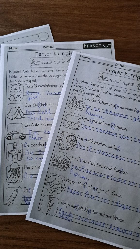 Deutsch- Hausaufgaben